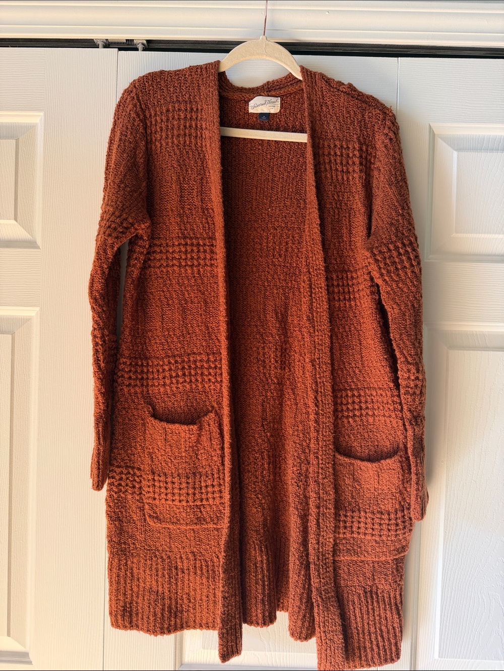 Universal Thread Rust Open-Front Knit Cardigan with Pockets